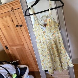 Skylar + Madison Floral Kids Dress in Green, Orange, and Gray